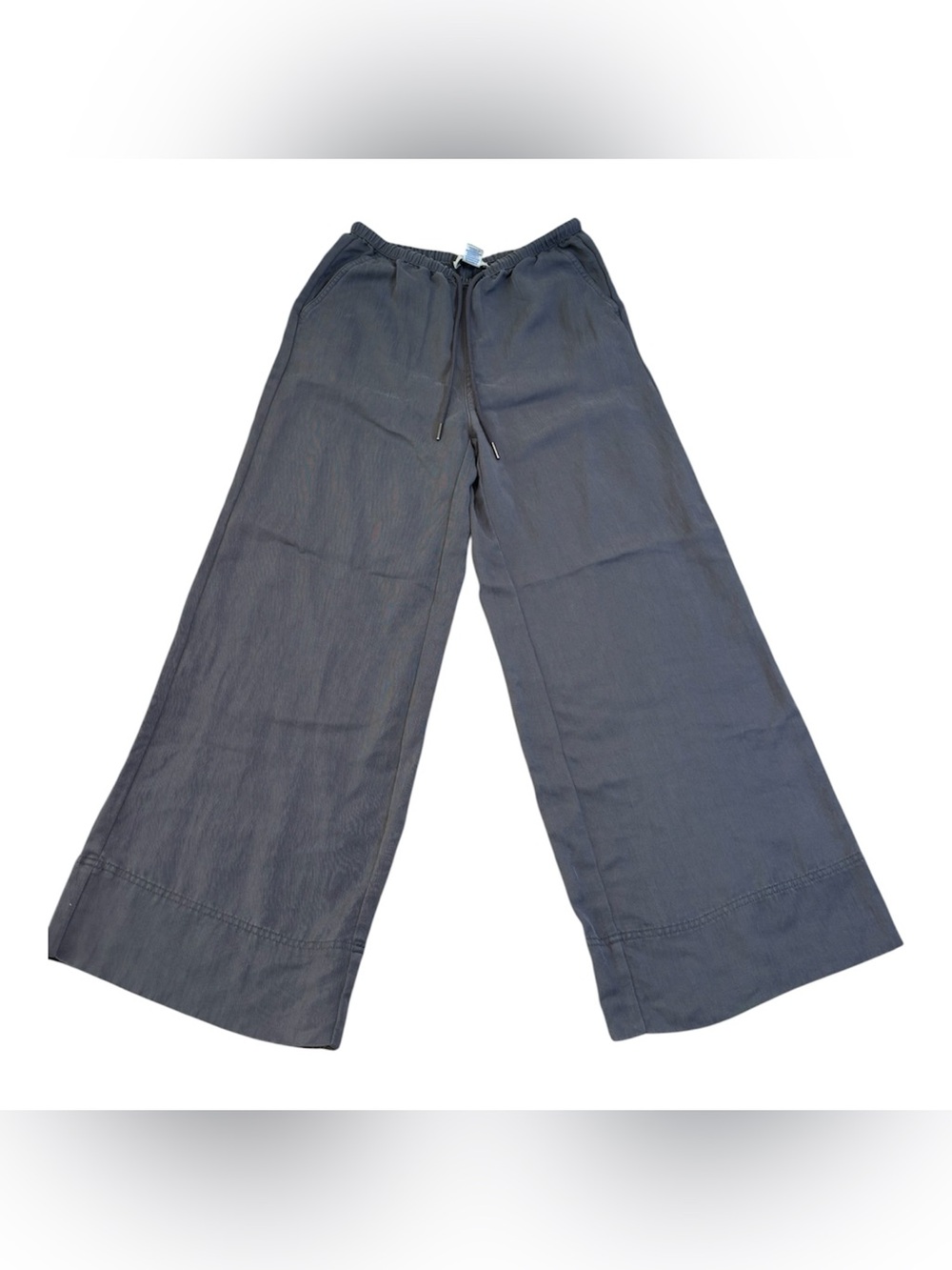Calypso St. Barth Charcoal Gray Wide Leg Drawstring Lounge Pants Linen Blend XS - Picture 3 of 8